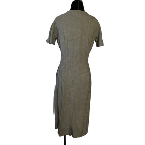 1950s Gray Wiggle Dress by Roseweb NY – Vintage Sheath with Side Zip - Picture 2 of 14